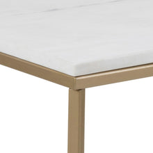 Load image into Gallery viewer, Alisma Rectangle Marble Coffee Table With Brass Base 120 x 50 cm
