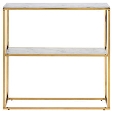 Load image into Gallery viewer, Alisma Console Table With White Marble Look Glass Top 79.5x26x80.5cm

