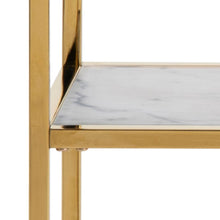 Load image into Gallery viewer, Alisma Console Table With White Marble Look Glass Top 79.5x26x80.5cm
