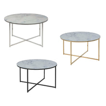 Load image into Gallery viewer, Alisma Coffee Table In A Choice Of Silver, Gold Or Black Metal Frame 80cm
