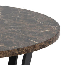 Load image into Gallery viewer, Amble Coffee Table In Brown Melamine Marble Finish And Metal Base 77cm
