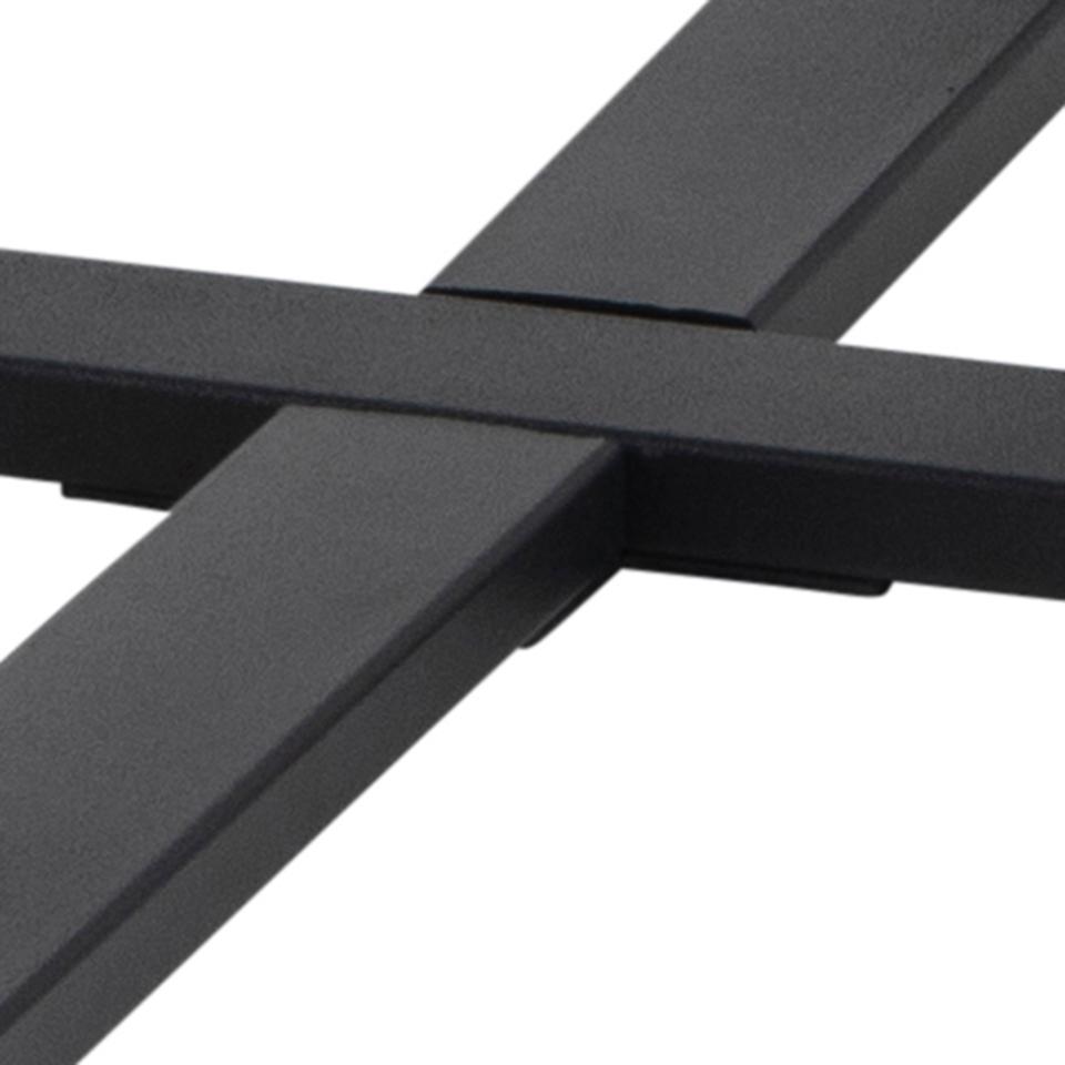 Amble Coffee Table In Black Melamine Marble Finish And Metal Base 77cm