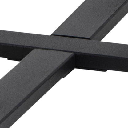 Amble Coffee Table In Black Melamine Marble Finish And Metal Base 77cm