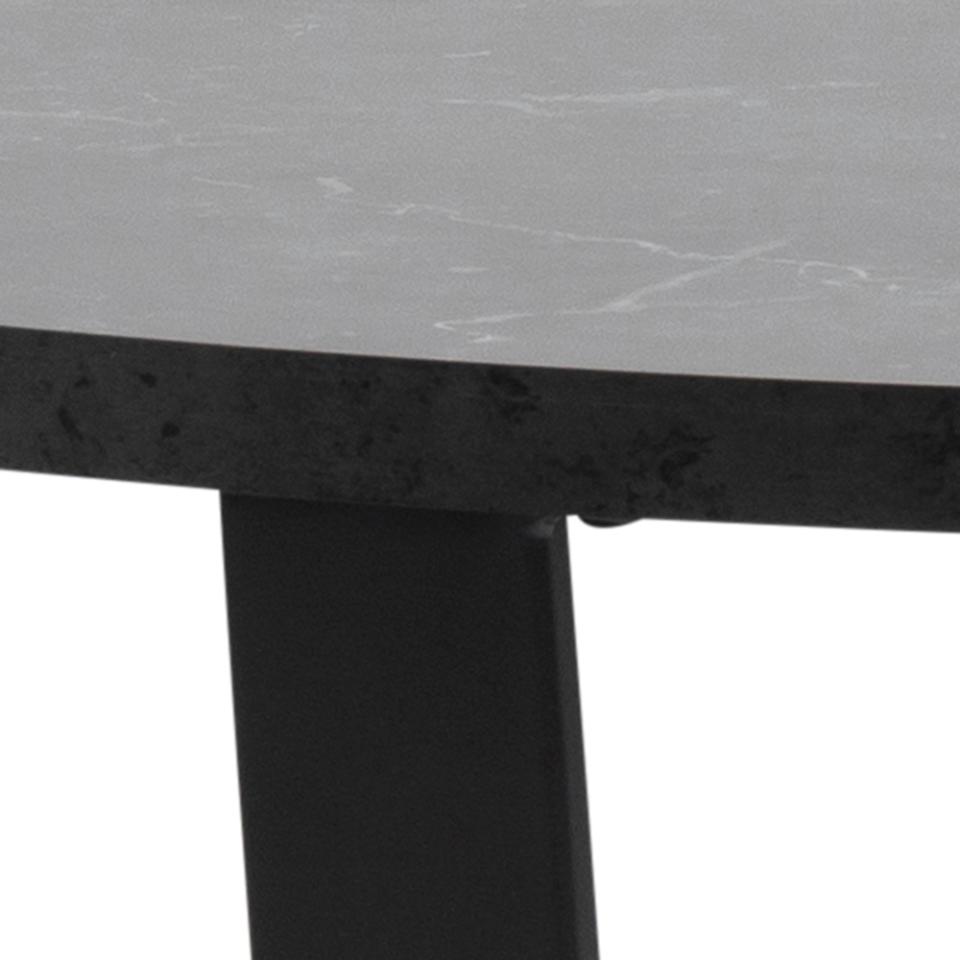 close up of a dining table top and leg on a white background