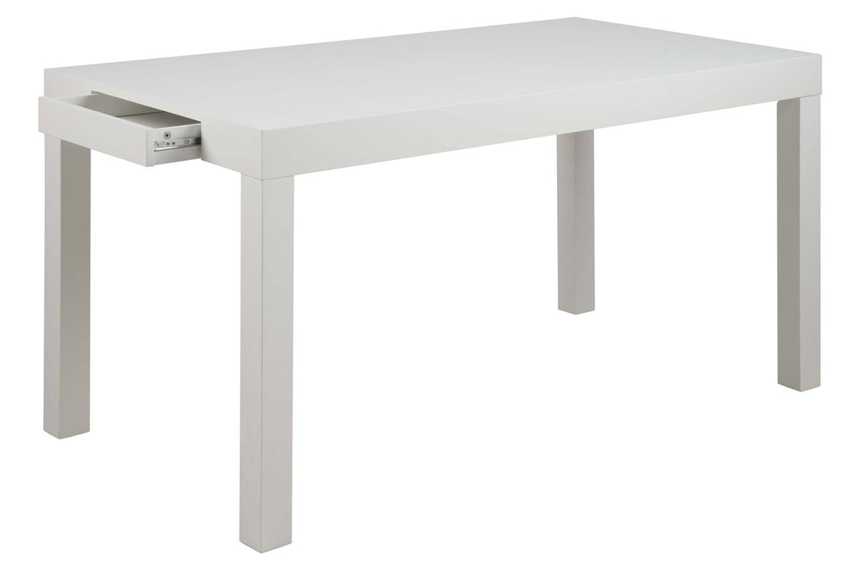 Angela White High Gloss Dining Table With Drawer, Quality Dining Furniture 150x80x76cm