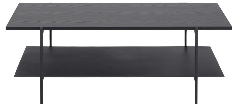 Angus Black Ash Melamine Coffee Table With Powder Coated Solid Metal Base
