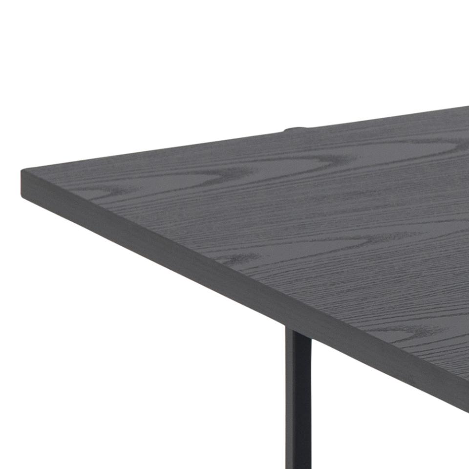 Angus Black Ash Melamine Coffee Table With Powder Coated Solid Metal Base