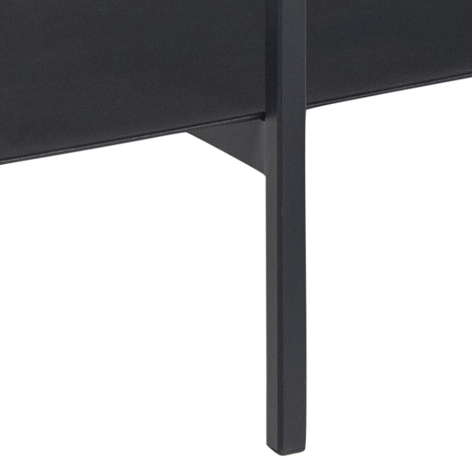 Angus Black Ash Melamine Coffee Table With Powder Coated Solid Metal Base