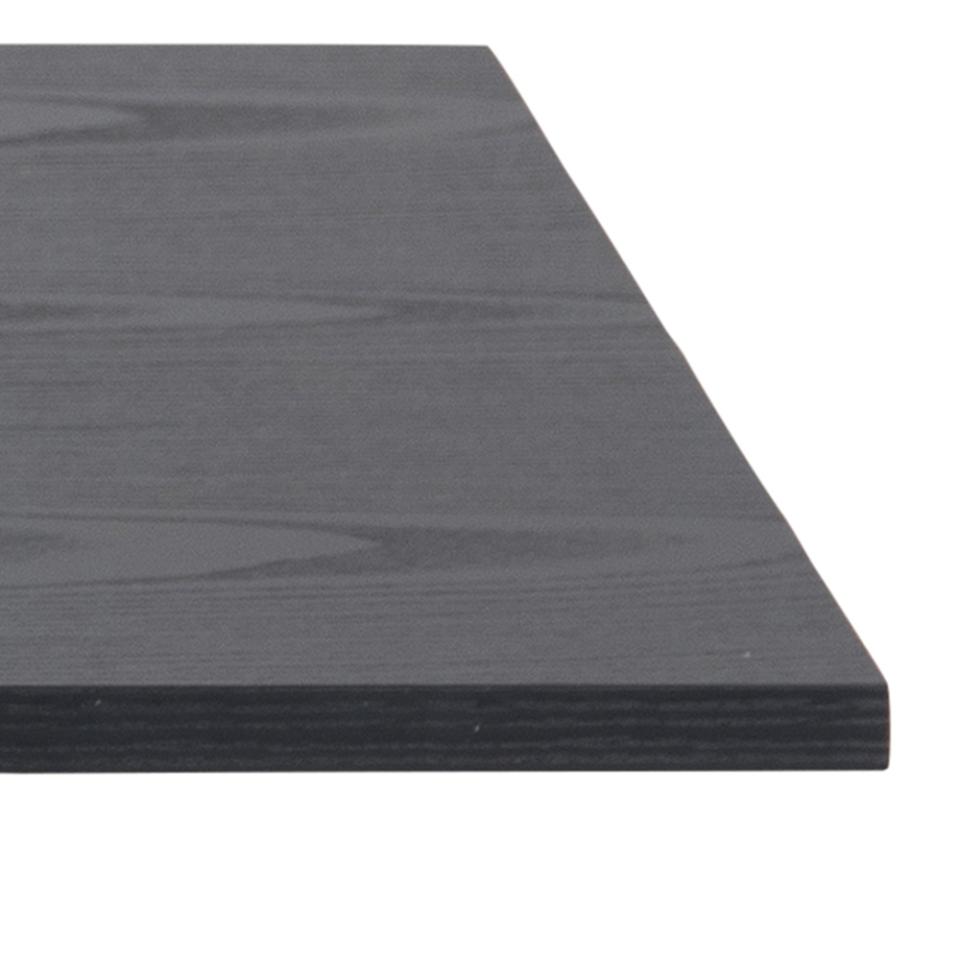 Angus Black Ash Melamine Coffee Table With Powder Coated Solid Metal Base