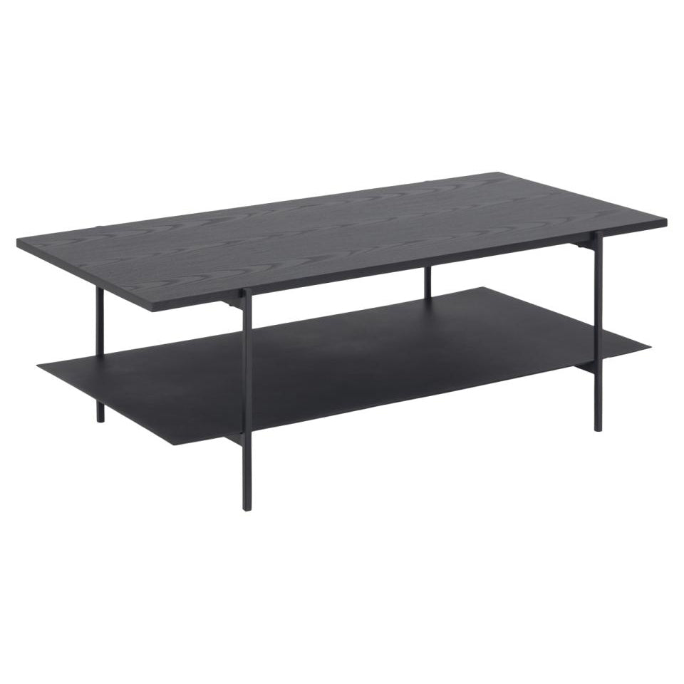 Angus Black Ash Melamine Coffee Table With Powder Coated Solid Metal Base