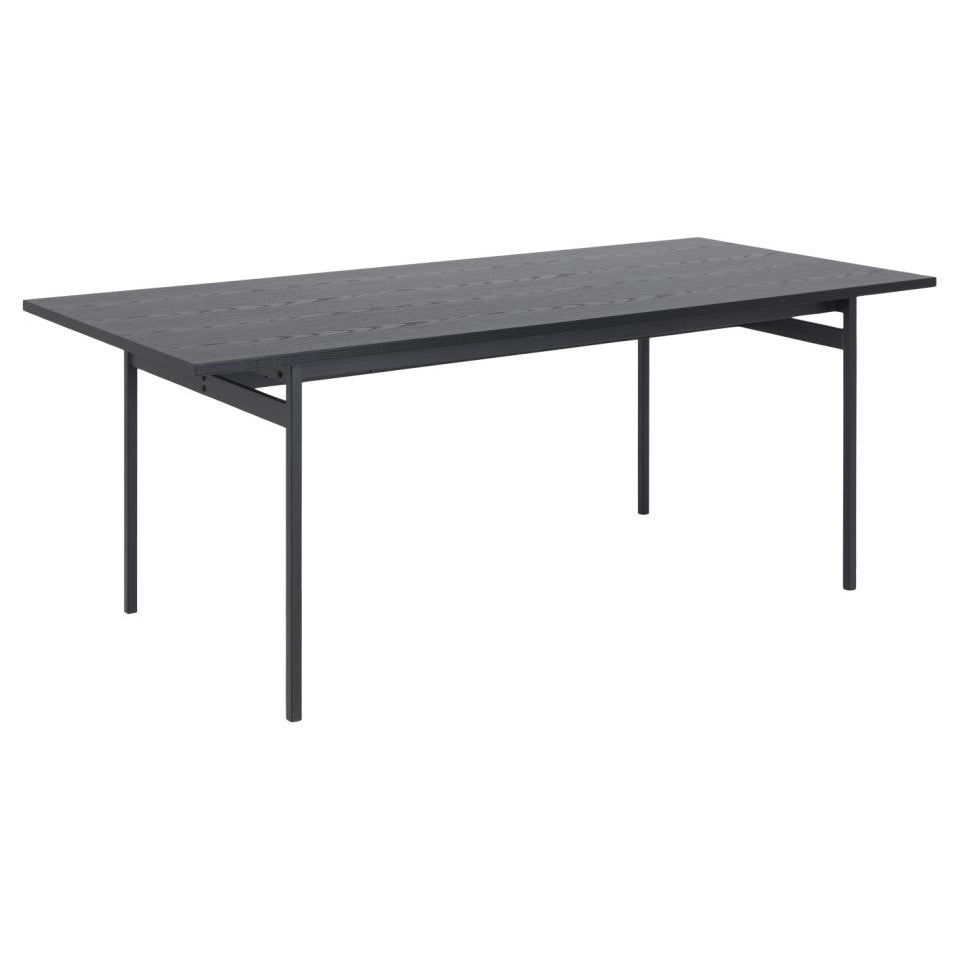 Angus Large Black Dining Table With Powder Coated Solid Metal Base 200cm Seats 8