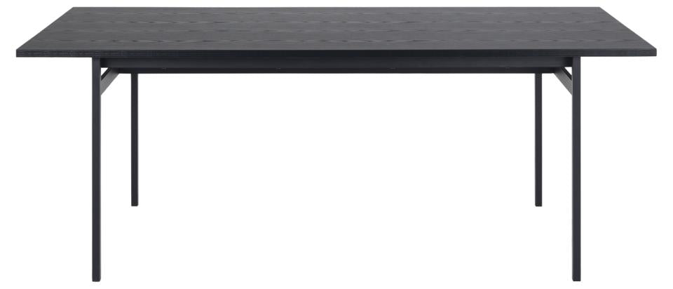 Angus Large Black Dining Table With Powder Coated Solid Metal Base 200cm Seats 8