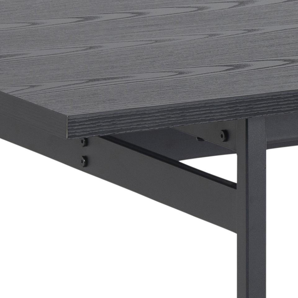 Angus Large Black Dining Table With Powder Coated Solid Metal Base 200cm Seats 8