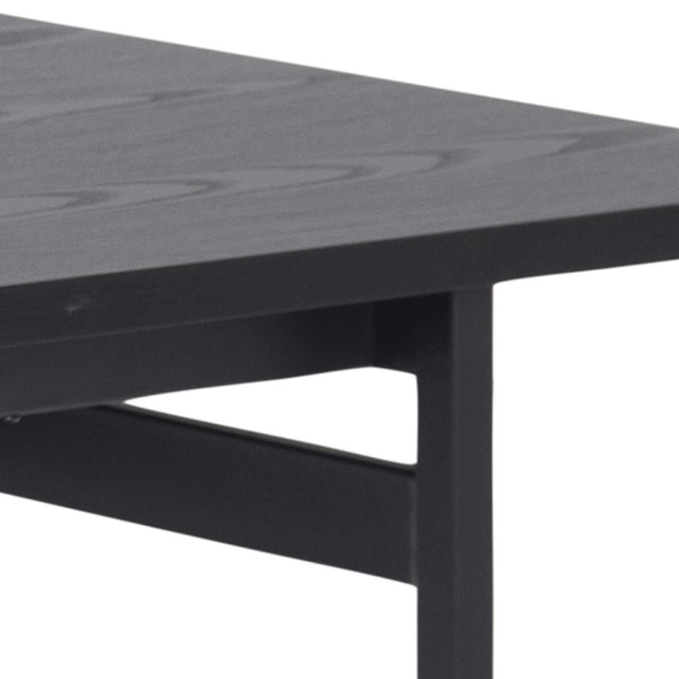 Angus Large Black Dining Table With Powder Coated Solid Metal Base 200cm Seats 8