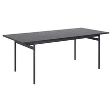 Load image into Gallery viewer, Angus Black Ash Melamine Dining Table With Powder Coated Solid Metal Base 200cm Seats 8
