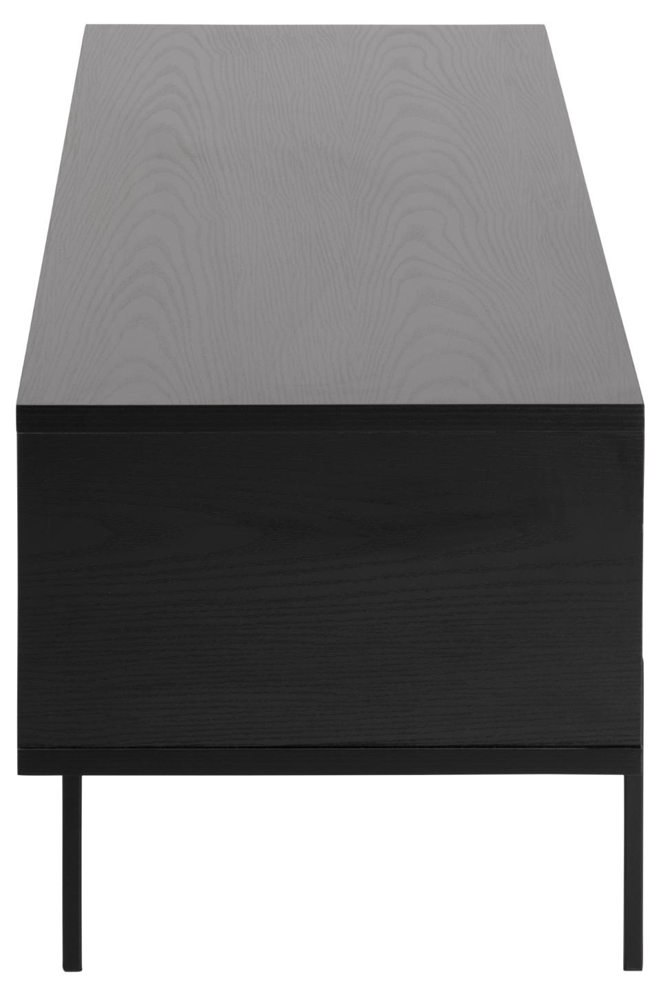 Angus TV Cabinet Unit With Sliding Door In Black 140x40x45cm