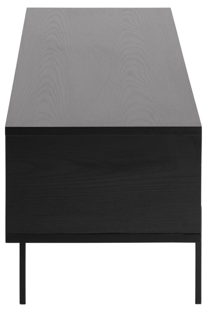 Angus TV Cabinet Unit With Sliding Door In Black 140x40x45cm