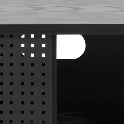 Angus TV Cabinet Unit With Sliding Door In Black 140x40x45cm