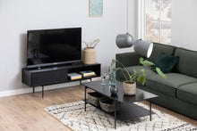 Load image into Gallery viewer, Angus TV Cabinet Unit With Sliding Door In Black 140x40x45cm
