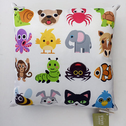 Satin Soft Touch Animal Emoji Cushion Square 17" Best Quality Animal  Icon Cushions with Polyester inner