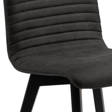 Load image into Gallery viewer, Arosa Designer Dining Chair In Stitched Fabric With Black Painted Oak Wood Legs, Set Of 2 Chairs
