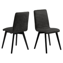 Load image into Gallery viewer, Arosa Designer Dining Chair In Stitched Fabric With Black Painted Oak Wood Legs, Set Of 2 Chairs
