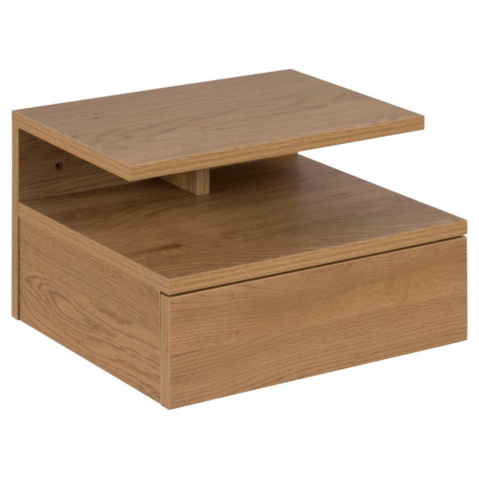 Ashlan Wooden Bedside Wall Table In Oak, Black, White Or Grey