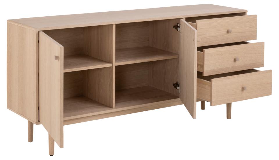 Aston Sideboard Lavish Solid Oak Cabinet With Great Storage And Adjustable Wooden Shelves 160x40x75cm