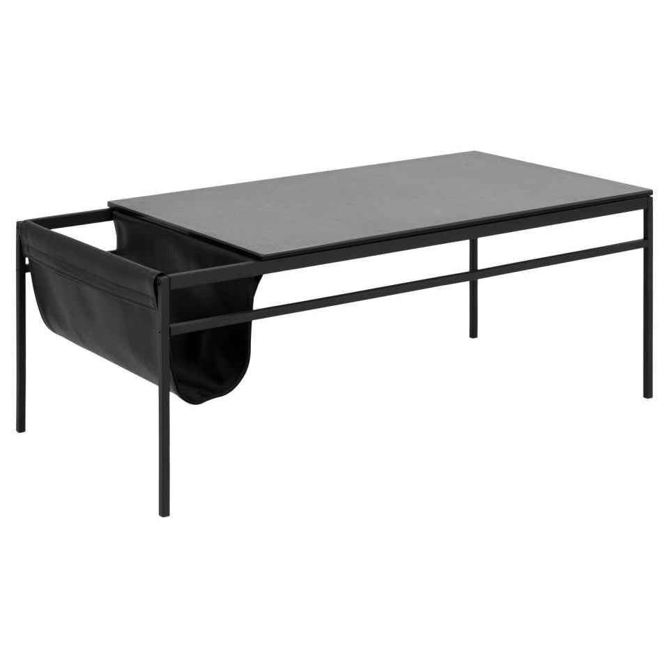 Atalaya Luxury Coffee Table With Pocket In Black Ceramic Or Solid White Marble 115cm
