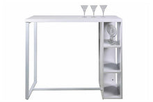 Load image into Gallery viewer, Avocet White High Gloss Bar Table With Shelves Storage, Home Bar Breakfast Table 120x105x60 cm
