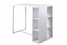 Load image into Gallery viewer, Avocet White High Gloss Bar Table With Shelves Storage, Home Bar Breakfast Table 120x105x60 cm
