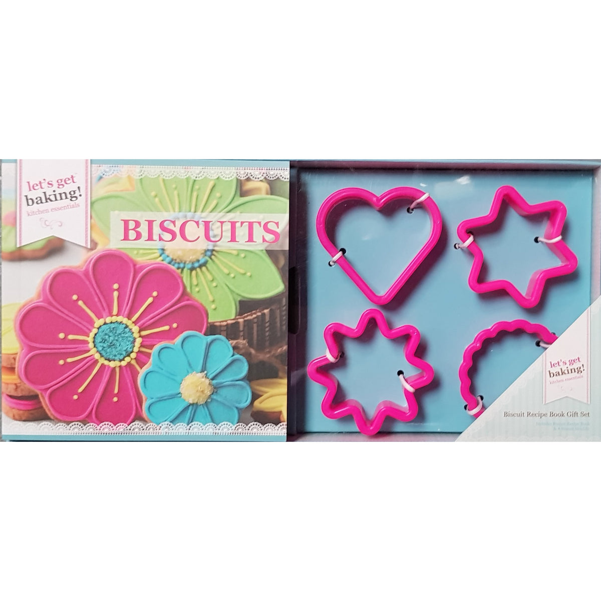 Let's Get Baking Biscuit Recipe Book Gift Set And Moulds