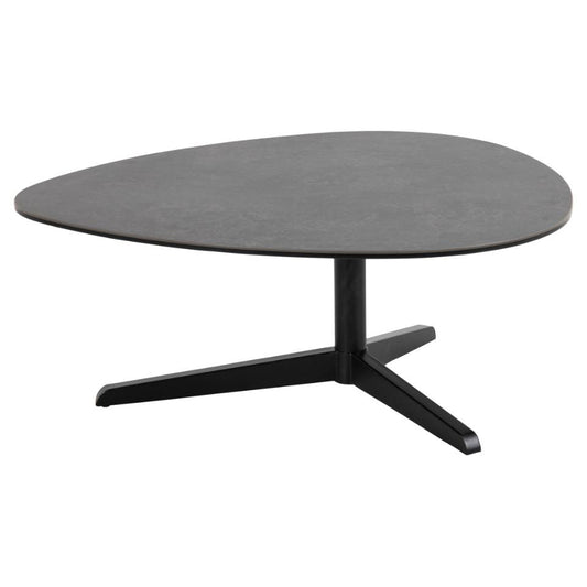 Barnsley Large Ceramic Black Coffee Table Plectrum Shape Ceramic Top 100x95x41cm