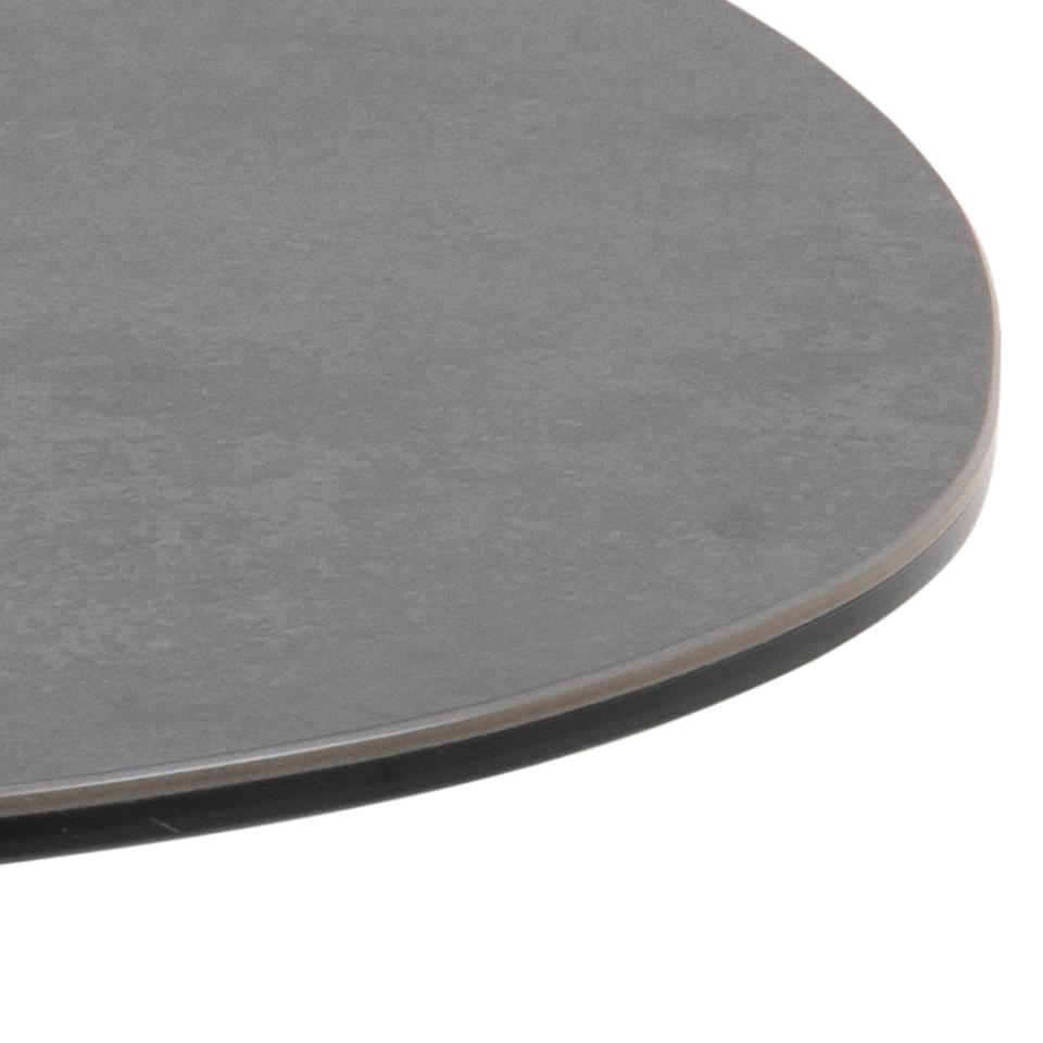 Barnsley Ceramic Black Coffee Table Plectrum Shape And Metal Base 84x77x34cm