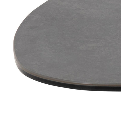 Barnsley Ceramic Black Coffee Table Plectrum Shape And Metal Base 84x77x34cm