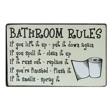 Load image into Gallery viewer, Bathroom Rules Funny Novelty Home Office Gift Sign 25x16
