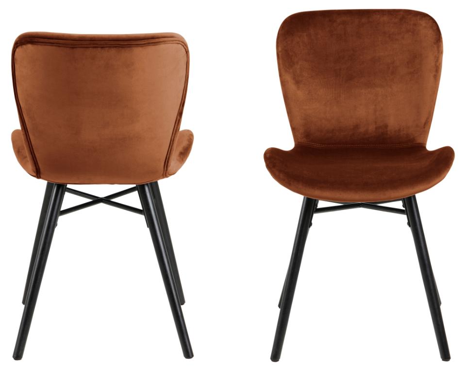 Batilda Copper Brown Fabric Dining Chair, Set Of 2