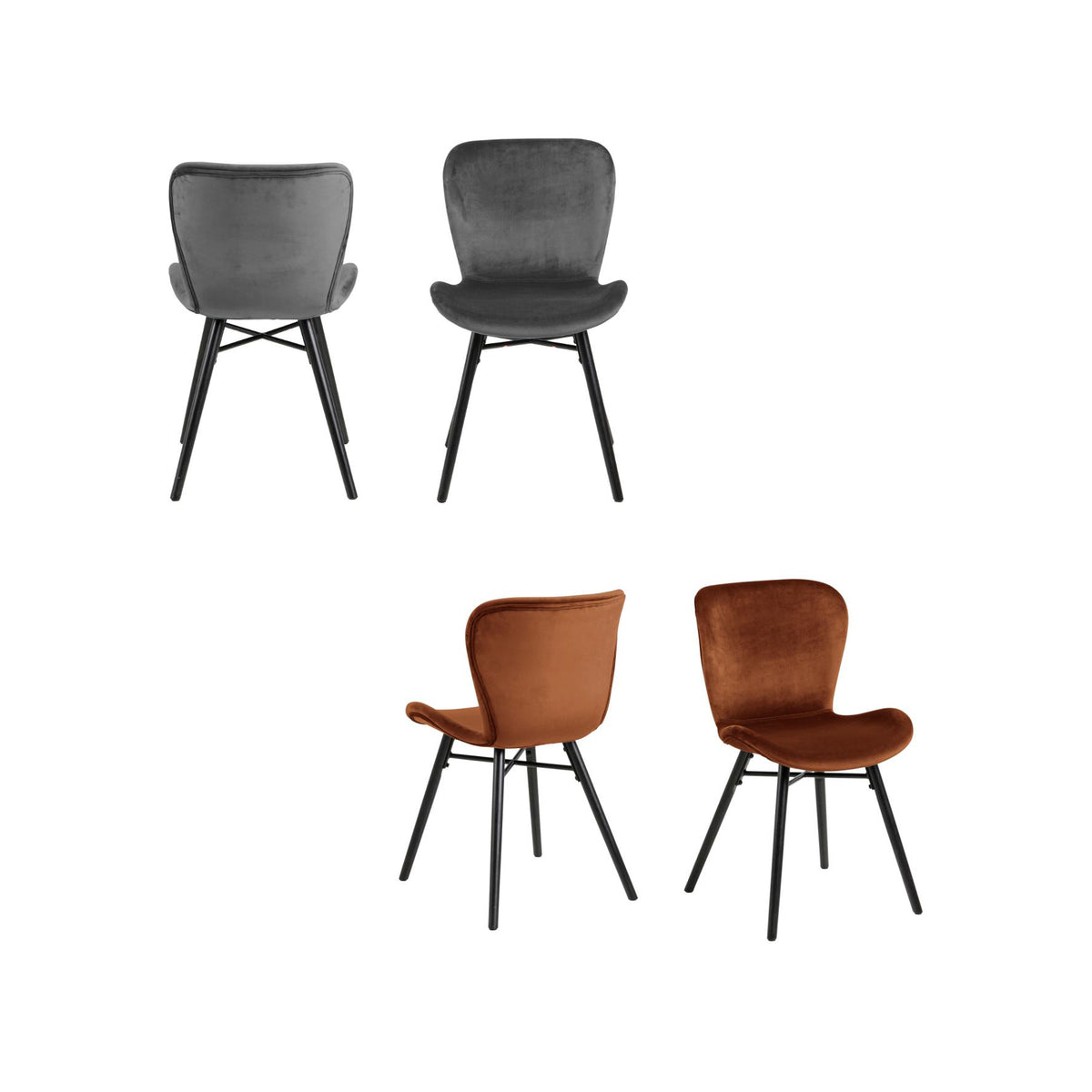 Batilda Copper Brown Fabric Dining Chair, Set Of 2