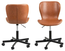 Load image into Gallery viewer, High Quality Batilda Office Desk Chair With Castors, Stitched Leather Look And Gas Lift, Retro Brandy Design
