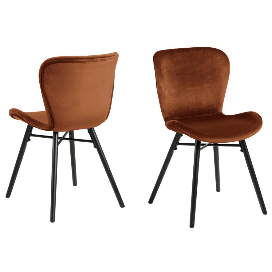 Batilda Copper Brown Fabric Dining Chair, Set Of 2