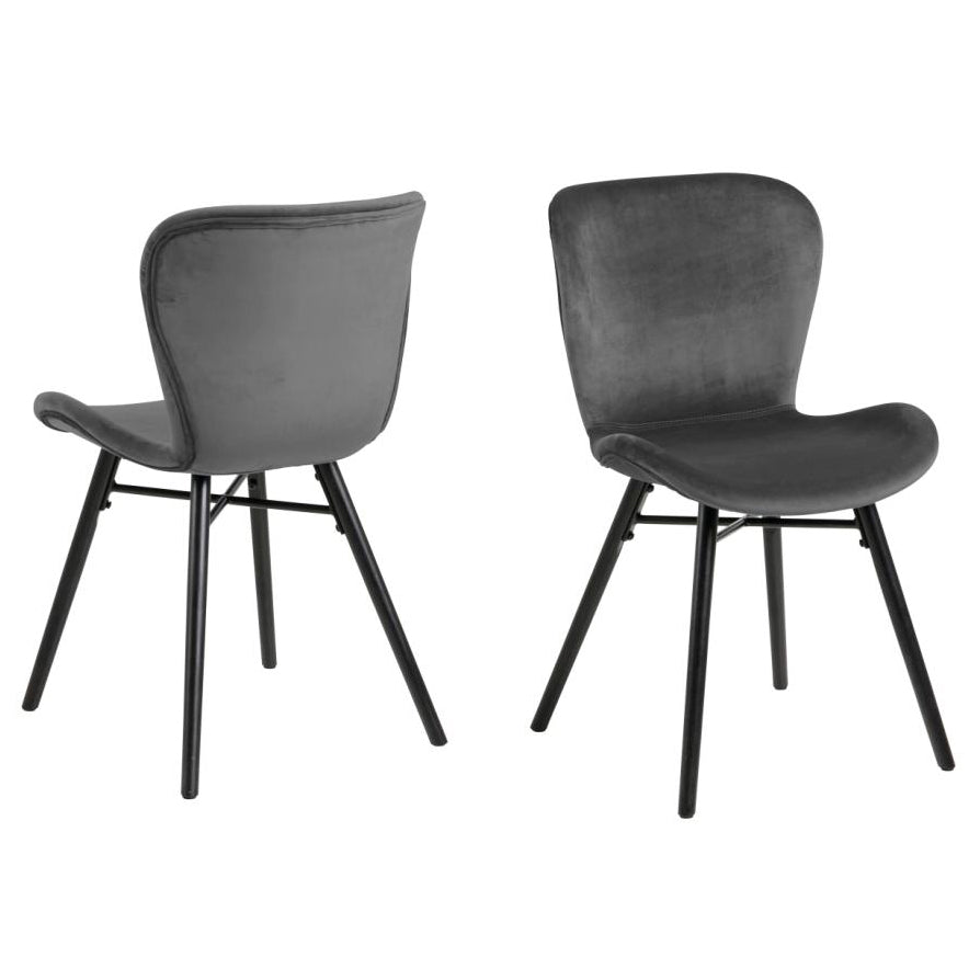 Batilda Grey Upholstered Fabric Dining Chair, Set Of 2