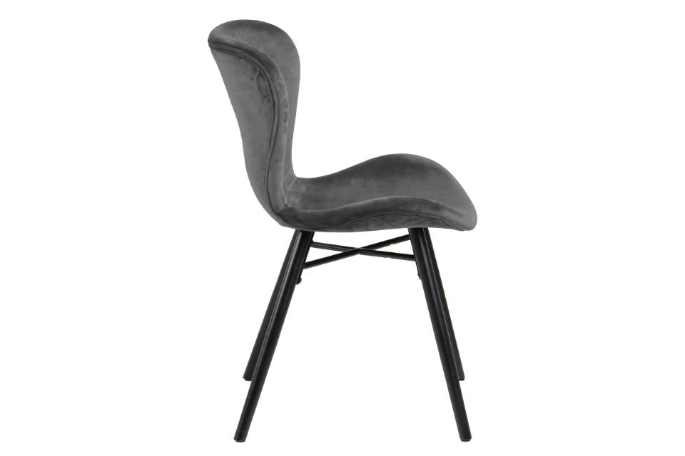 Batilda Grey Upholstered Fabric Dining Chair, Set Of 2