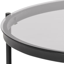 Load image into Gallery viewer, Bayonne Large Round Coffee Table With Glass Shelf Solid Metal Base 79cm
