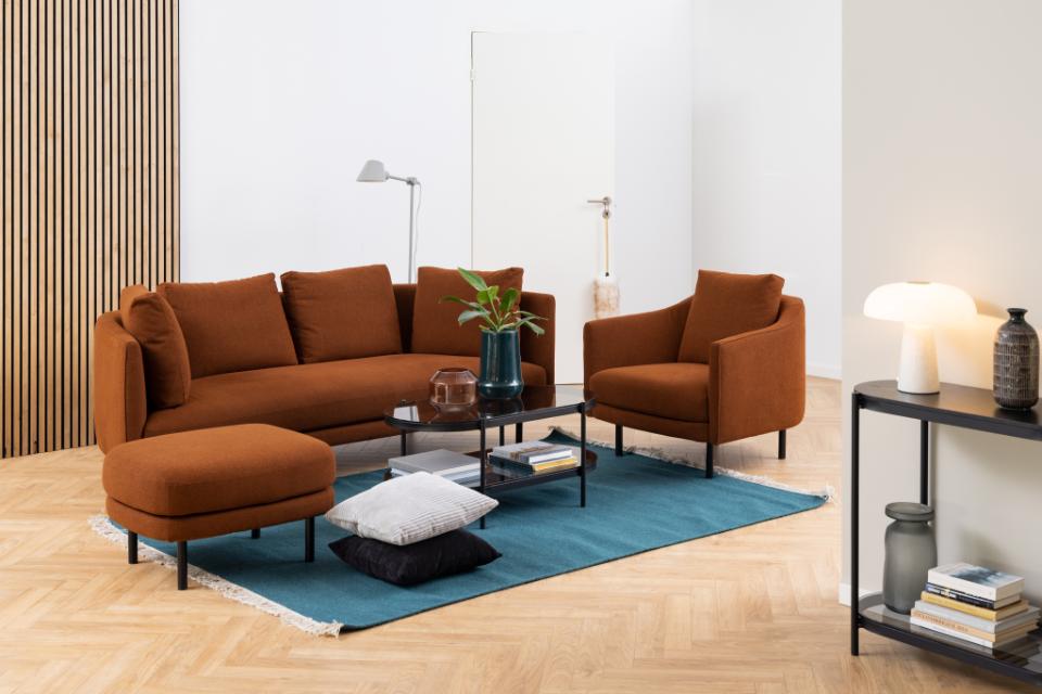 Bayonne Oval Coffee Table With Smoke Tempered Glass And Metal Base 95cm