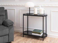 Load image into Gallery viewer, Beautiful Black Bayonne Console Table With Smoked Glass Top 86x35x76cm
