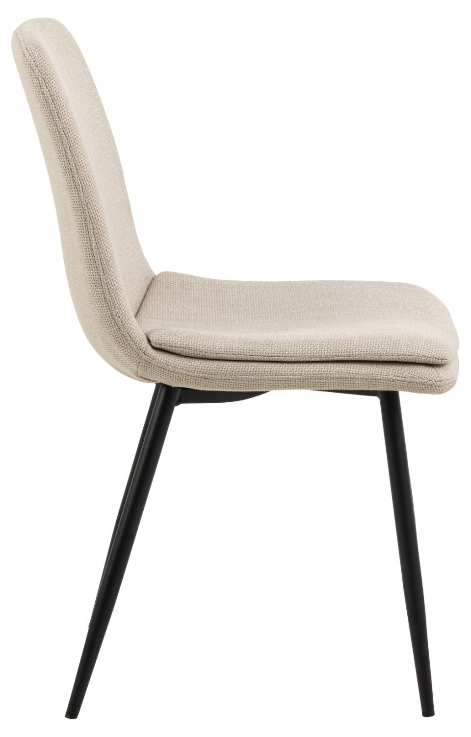 Becca Beige Fabric Dining Chair With Metal Legs, Set Of 4 Comfy Padded Chairs