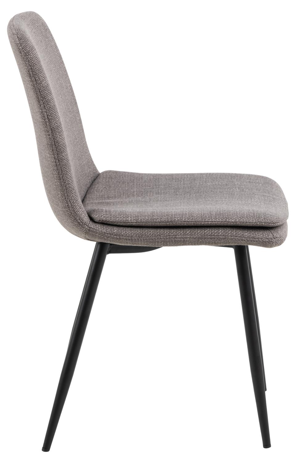 Becca Grey/ Brown- Greige  Fabric Dining Chair With Metal Legs, Set Of 4 Comfy Padded Chairs