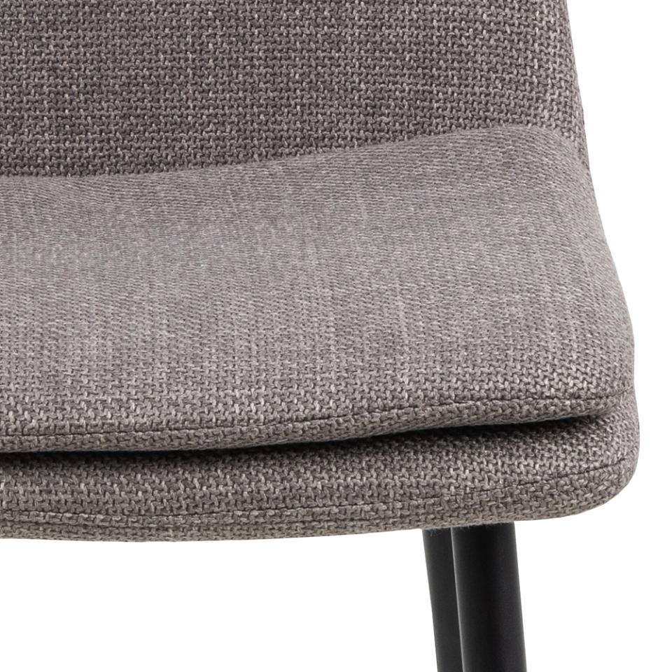 Becca Grey/ Brown- Greige  Fabric Dining Chair With Metal Legs, Set Of 4 Comfy Padded Chairs