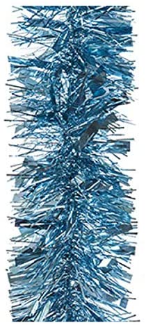 blue 2 metre length tinsel christmas decorations