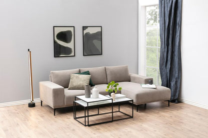 Bolton Coffee Table Set  Elegant White Marble Glass 100 x 55 x 43 cm